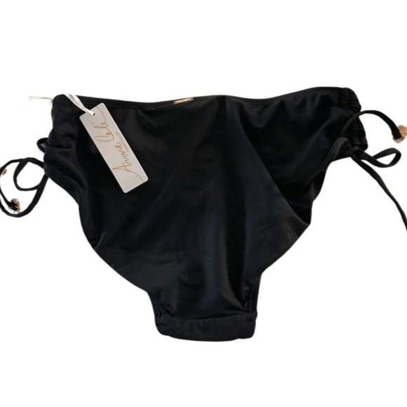 Anne Cole Alex Solid Side Tie Adjustable Bikini Swim Bottom, Black - Picture 10 of 14